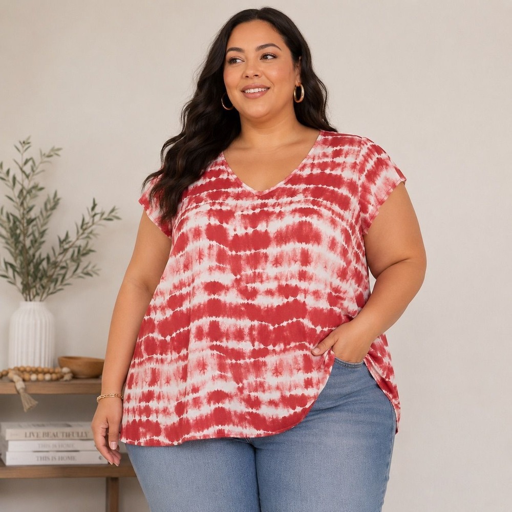 023-Torrid Georgette Tulip Sleeve V Neck Blouse 4/4X